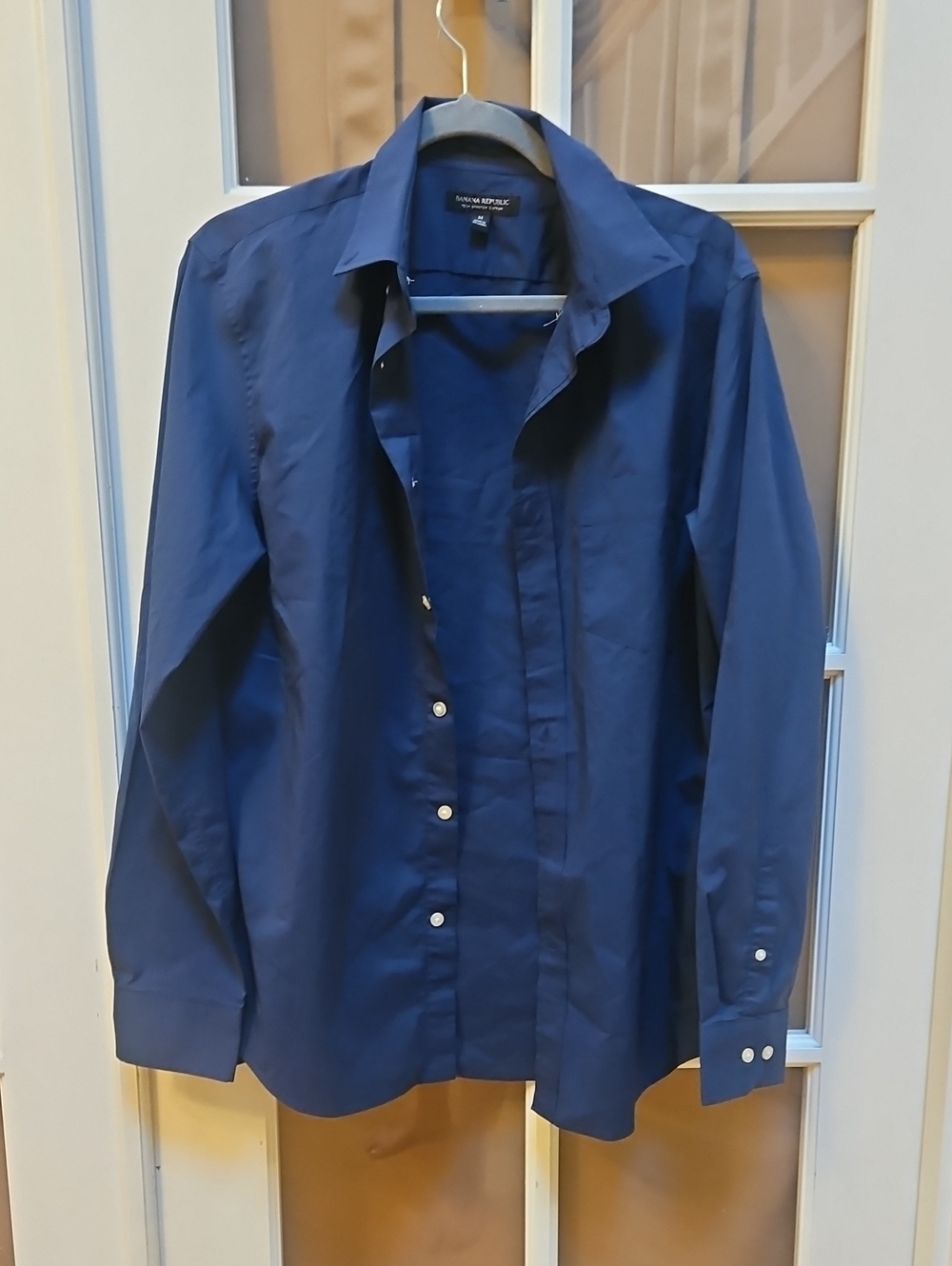 Banana Republic Men's Dark Blue Button-Down Dress Shirt